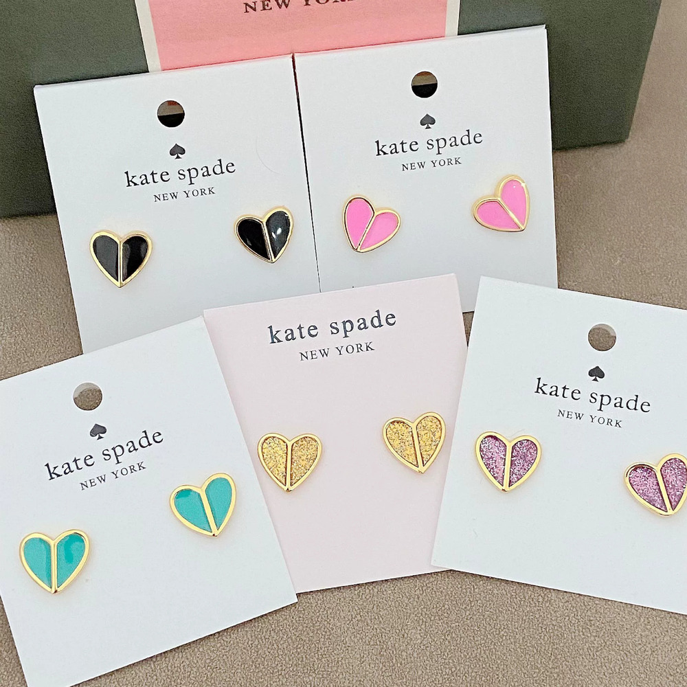 kate spade Heart Shape Metal Enamel Earrings